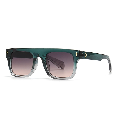 Retro Square Sunglasses With Metal Rivets UV400 Protection Oversized Plastic Frame Fashion Street Style For Women Men