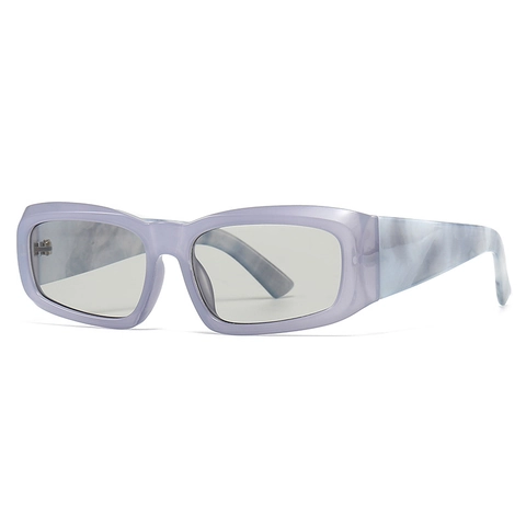 Retro Rectangle Sunglasses PC Frame AC Lens UV400 Protection Wide Temple Modern Fashion Eyewear For Women Men