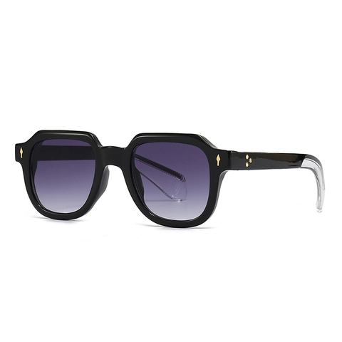Retro Vierkante Zonnebril Heren Dames UV400 Bescherming Kunststof Frame Fashion Street Style Metalen Klinknagels