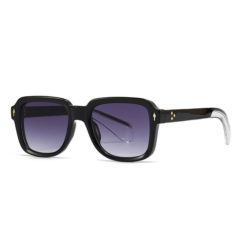 Fashion Retro Square Sunglasses UV400 Protection PC Frame Metal Rivets Decorative Eyewear For Women And Men