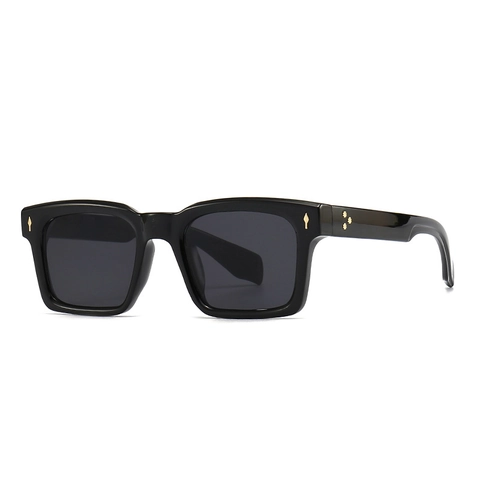 Gafas de Sol Cuadradas de Ojo de Gato Retro Montura PC Protección UV400 Patilla de Leopardo de Metal Moda Sol