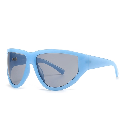 Occhiali da Sole Oversize Shield per Donna Uomo Futuristici Pezzo Unico Avvolgenti Montatura in PC Protezione UV400 Sport