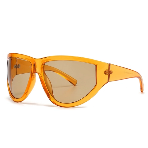 Occhiali da Sole Oversize Shield per Donna Uomo Futuristici Pezzo Unico Avvolgenti Montatura in PC Protezione UV400 Sport