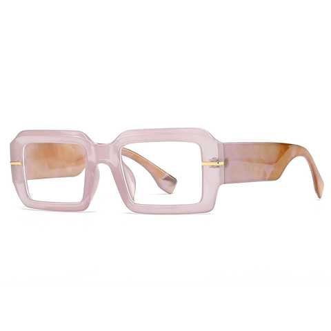 Vintage Modern Square Anti-Blue Light Glasses PC Frame Marble Pattern Temple UV400 Fashion Decorative Eyewear For Women Men