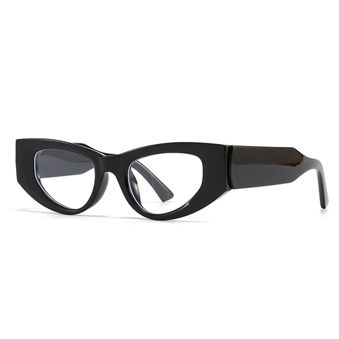 Vintage Cat Eye Glasses For Women Anti Blue Light Clear Lens Fashion Wide Temple Plastic Frame Decorative Eyeglasses