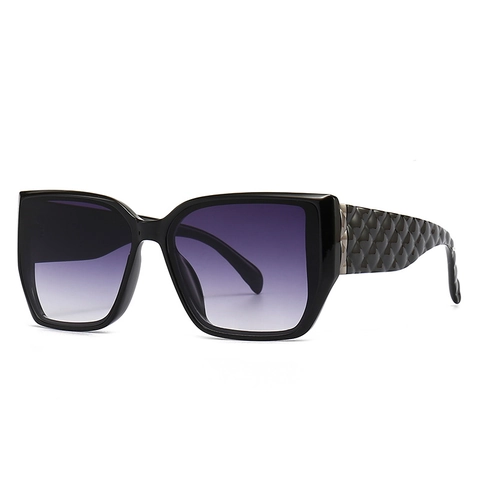 Retro Square Sunglasses Women UV400 Protection PC Frame Vintage Fashion Weave Temple Streetwear