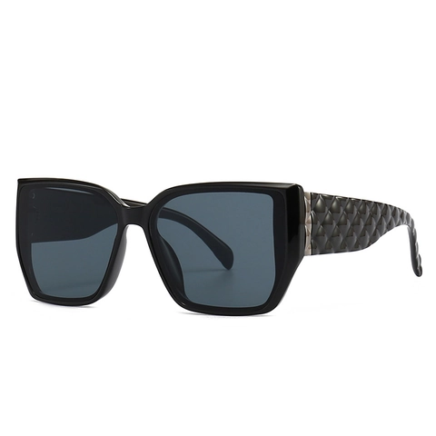 Retro Square Sunglasses Women UV400 Protection PC Frame Vintage Fashion Weave Temple Streetwear