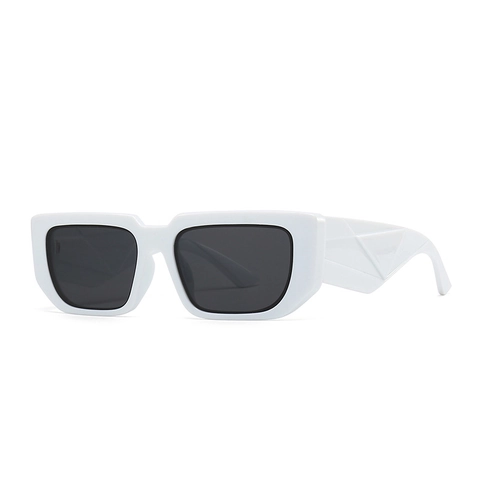Retro Square Sunglasses UV400 Protection Plastic Frame Geometric Triangle Temple Trendy Eyewear For Men Women