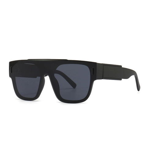 Oversized Flat Top Sunglasses Vintage Square PC Frame UV400 Protection Retro Streetwear Eyewear For Men Women