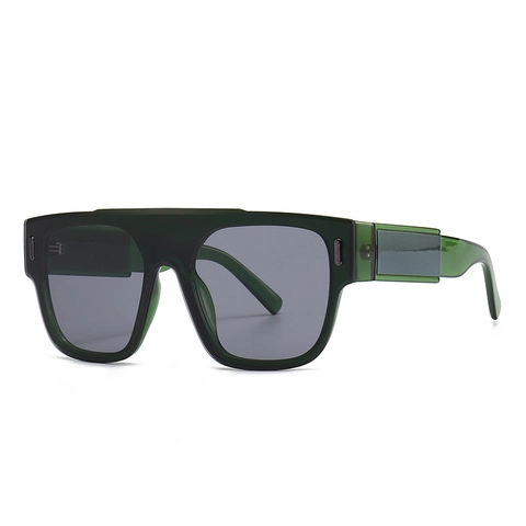 Oversized Flat Top Sunglasses Vintage Square PC Frame UV400 Protection Retro Streetwear Eyewear For Men Women