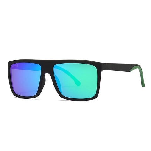 Square Polarized Sunglasses For Men UV400 Protection Metal Frame PC Lens Modern Stylish Outdoor Driving Eyewear