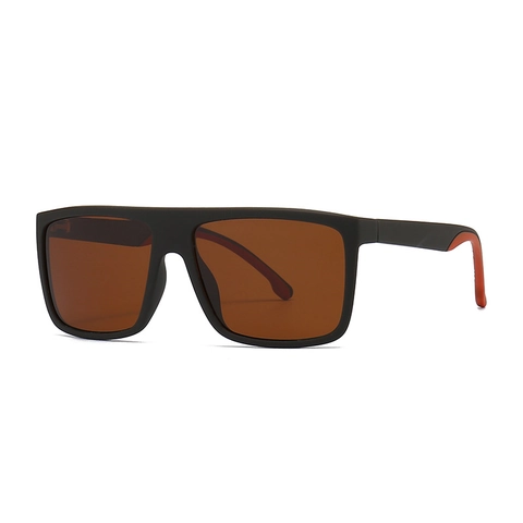 Square Polarized Sunglasses For Men UV400 Protection Metal Frame PC Lens Modern Stylish Outdoor Driving Eyewear