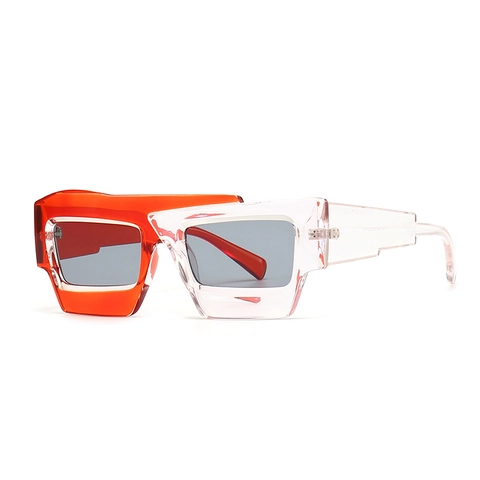 Lunettes De Soleil Polygonales Monture PC Protection UV400 Design Asymétrique Rétro Moderne Mode Streetwear Hommes Femmes