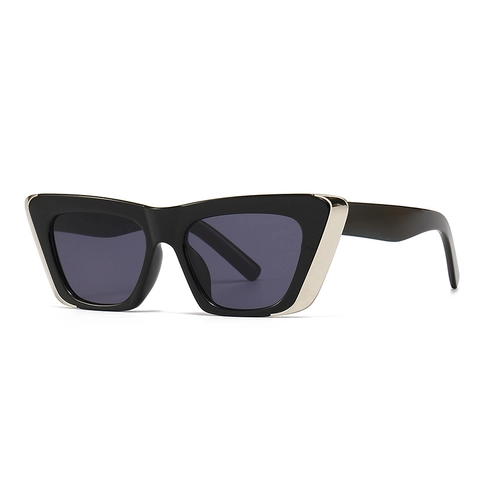 Vintage Cat Eye Sunglasses For Women UV Protection PC Frame Metal Decoration Fashion Square Eyewear