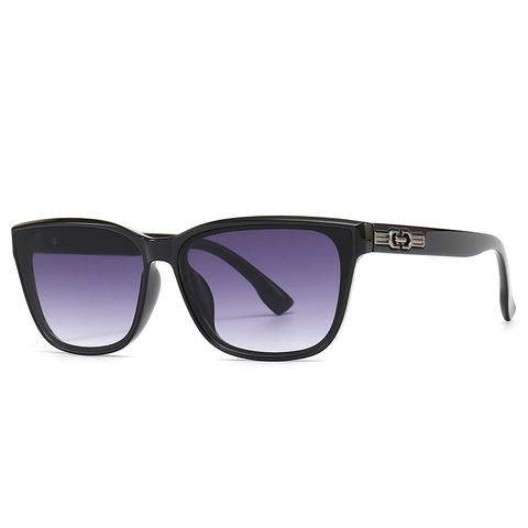 Fashion Square Sunglasses For Women Men UV400 Protection Gradient Lens PC Frame Metal Decoration Vintage Trendy Eyewear