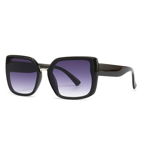 Gafas De Sol Cuadradas Grandes Vintage Retro Montura PC Lentes Degradadas Protección UV400 Puente Metálico Gafas