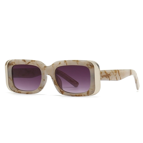 Gafas De Sol Rectangulares Vintage Cat Eye Montura Plástico Metal Lente PC Protección UV400 Moda Mujer Exterior