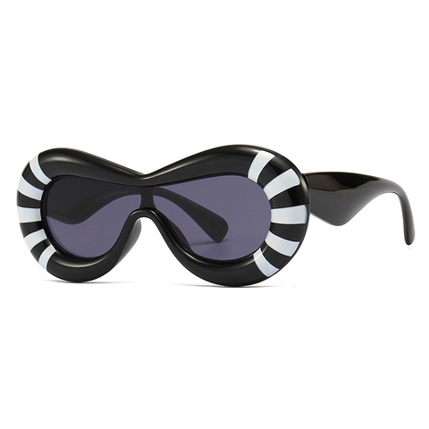 Futuristische Aufgeblasene Puffy Sonnenbrille Dicker Rahmen Oversize UV-Schutz Brillen Damen Herren Retro Stil Neuheit
