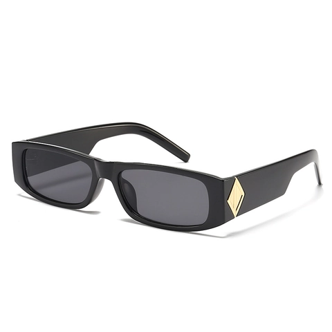 Square Narrow Rectangular Sunglasses Vintage Retro Plastic Frame UV400 Protection Outdoor Fashion Eyewear For Men Women