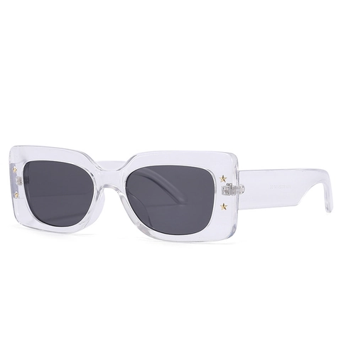 Retro Rectangular Sunglasses For Women Men Vintage Square PC Frame UV400 Protection Shades Star Rivet Decoration Trendy Streetwear Fashion Eyewear