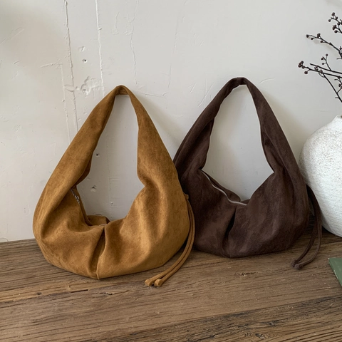 Dames Suède Hobo Schoudertas Geplooid Halve Maan Vorm Grote Capaciteit Vintage Esthetiek Luipaard Print Casual Woon Werkverkeer