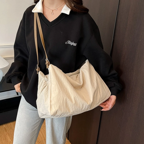Borsa Tote In Nylon Gualcito Di Grande Capacità Per Donna Borsa A Spalla Hobo Minimalista Con Tracolla Regolabile Casual