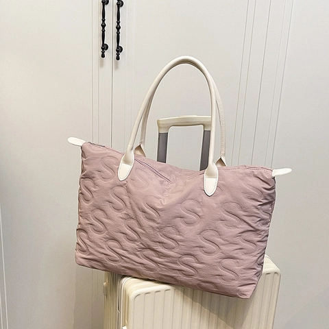 Borsa Tote Trapuntata Di Grande Capacità Nylon Leggero Borsa A Spalla Per Viaggi Pendolari Moda Donna