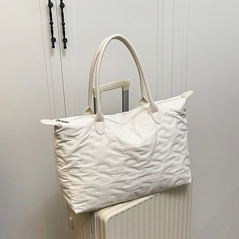 Borsa Tote Trapuntata Di Grande Capacità Nylon Leggero Borsa A Spalla Per Viaggi Pendolari Moda Donna