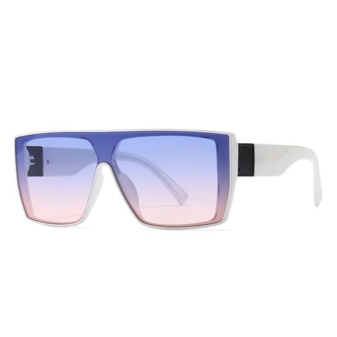 Flat Top Oversized Vierkante Zonnebril Voor Dames Heren Vintage UV400 Bescherming Gradiënt Lenzen Groot Frame Bril