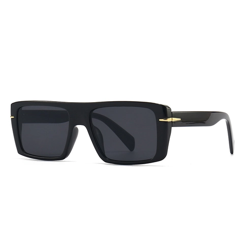 Oversized Vierkante Zonnebril UV400 Bescherming PC Frame Metalen Pijl Decor Retro Mode Unisex
