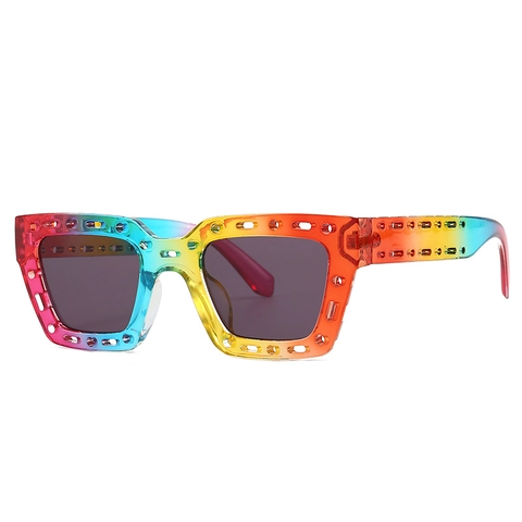 Square Sonnenbrille UV400 Schutz Retro Modern Hohl Perforiert PC Rahmen Mode Brillen Für Damen Und Herren
