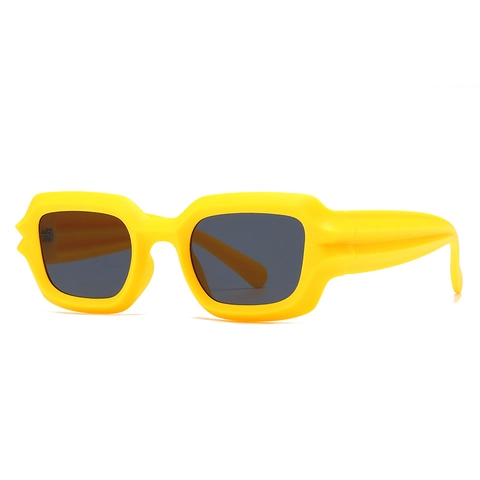 Gafas De Sol Rectangulares De Moda Marco PC Protección UV400 Retro Moderno Patillas Texturizadas Para Mujeres Hombres