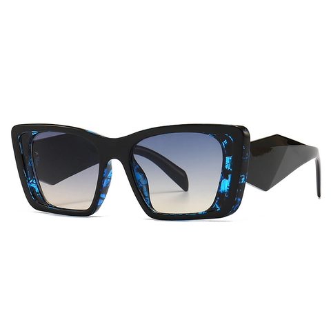 Cat-Eye-Sonnenbrille Großer Quadratischer PC-Rahmen Verlaufsgläser UV400 Geometrische Breite Bügel Moderne Modebrillen Für Damen Herren