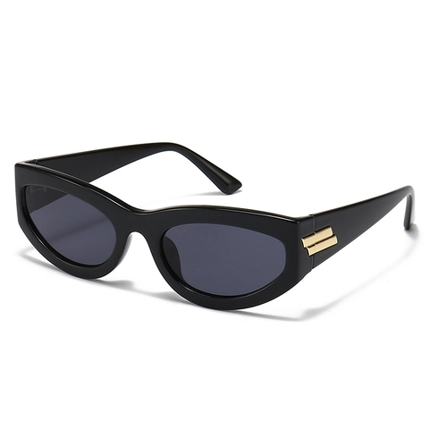 Mode Katzenauge Sonnenbrille Polarisierte PC Linsen UV400 Schutz Kunststoffrahmen Goldene Metall Akzente Retro Street Style Damen