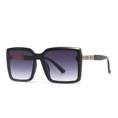 Square Oversized Sunglasses For Women Men Fashion UV400 Protection Gradient PC Frame Metal Decoration Vintage Style