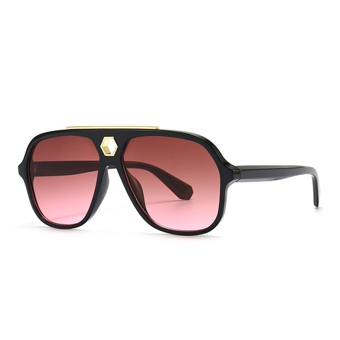 Occhiali Da Sole Aviatore Oversize Protezione UV400 Montatura PC Decorazione Metallo Flat Top Retro Moda Uomo Donna