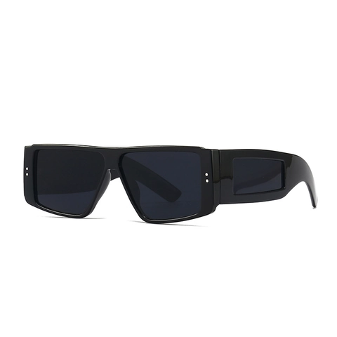 Retro Rectangular Sunglasses For Women Men Fashion Wide Temple Plastic Frame UV400 Protective Eyewear Trendy Y2K Punk Sun Glasses