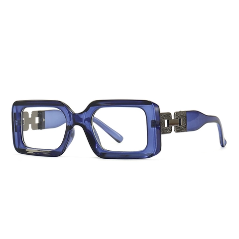 Retro Square Frame Anti Blue Light Glasses PC Frame Metal Legs UV400 Computer Eyewear Fashion Trendy Street Style For Men Women