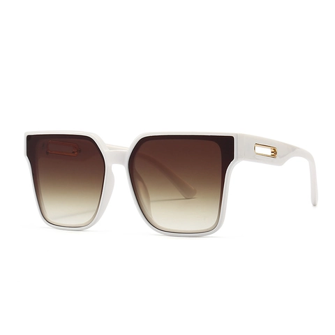 Square Oversized Sunglasses PC Frame UV400 Protection Gradient Lens Metal Temple Decor Vintage Fashion Unisex