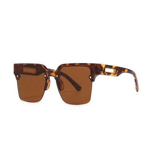 Fashion Square Sunglasses Oversized Plastic UV400 Gradient Lenses Hollow Metal Temples Retro Casual Eyewear Men Women