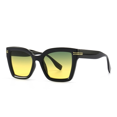 Oversized Square Sunglasses UV400 Protection Fashion INS Style Plastic Frame Metal Decor Women Men