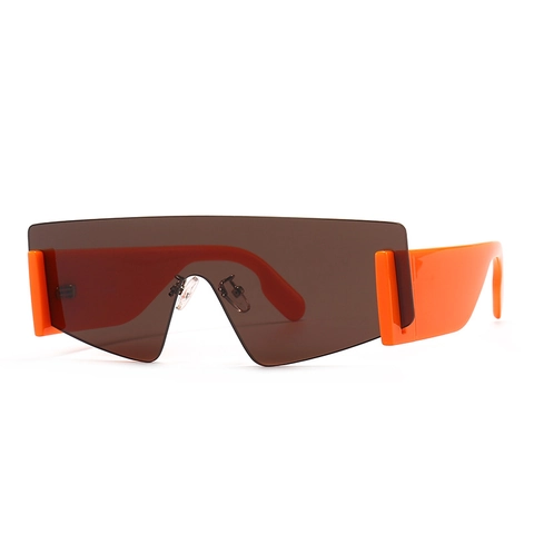 Lunettes De Soleil Masque Oversized Verre Unique Protection UV400 Monture PC Futuriste Y2K Flat Top Cyberpunk Unisexe