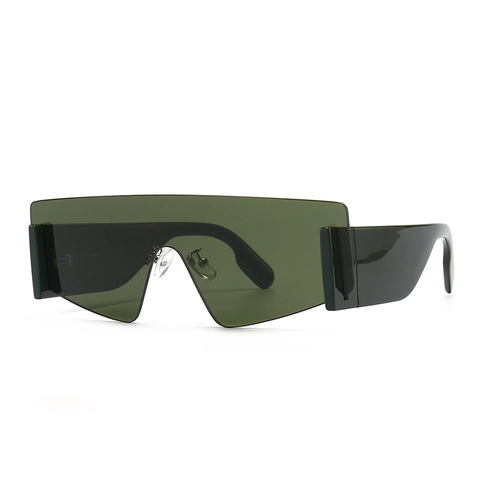 Lunettes De Soleil Masque Oversized Verre Unique Protection UV400 Monture PC Futuriste Y2K Flat Top Cyberpunk Unisexe
