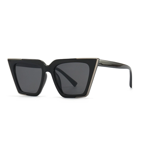 Gafas De Sol Ojo De Gato Para Mujer Modernas De Gran Tamaño Montura PC Decoración Metal Protección UV Retro Cuadradas Estilo INS