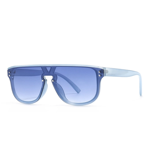 Oversized Shield Sunglasses Square Frame Rivet Decor UV400 Protection Fashion Eyewear For Men Women