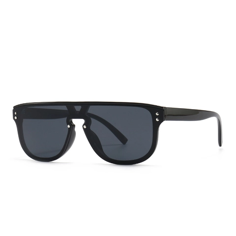 Oversized Shield Sunglasses Square Frame Rivet Decor UV400 Protection Fashion Eyewear For Men Women