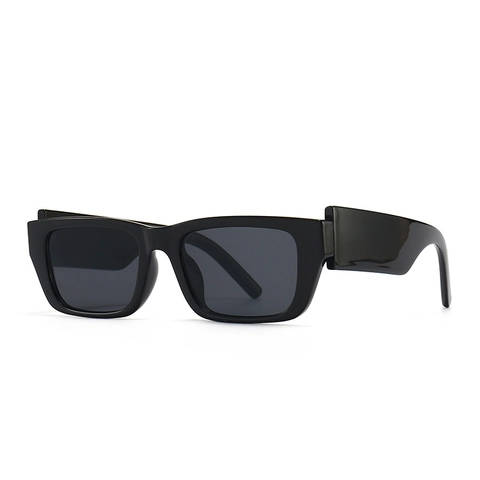 Vintage Rechthoekige Zonnebril Dames Heren UV400 Bescherming PC Frame Kleine Vierkante Retro Brede Poot Mode Street Style