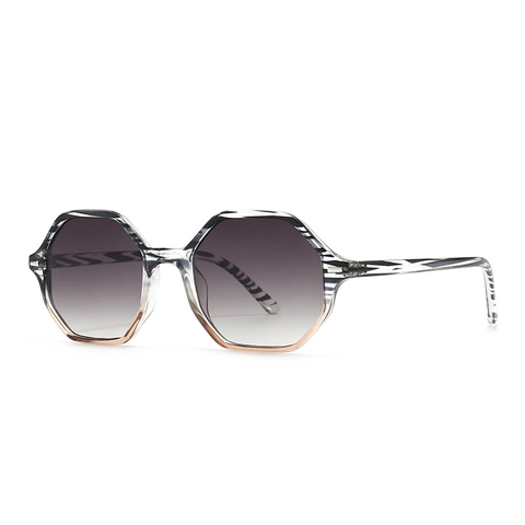 Lunettes De Soleil Hexagonales Rétro Monture Durable Protection UV400 Anti Lumière Bleue Lunettes Géométriques Style Urbain