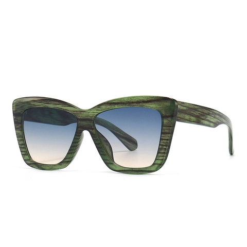 Retro Katzenaugen Sonnenbrille Für Damen Großer Rahmen UV400 Schutz PC Material Mode Brille Farbverlauf Linsen Trendy