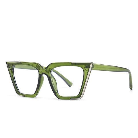 Cat Eye Brille Blaulichtfilter Klare Gläser PC Metall Rahmen Geometrisch Groß Retro Mode Brillen Für Damen Herren